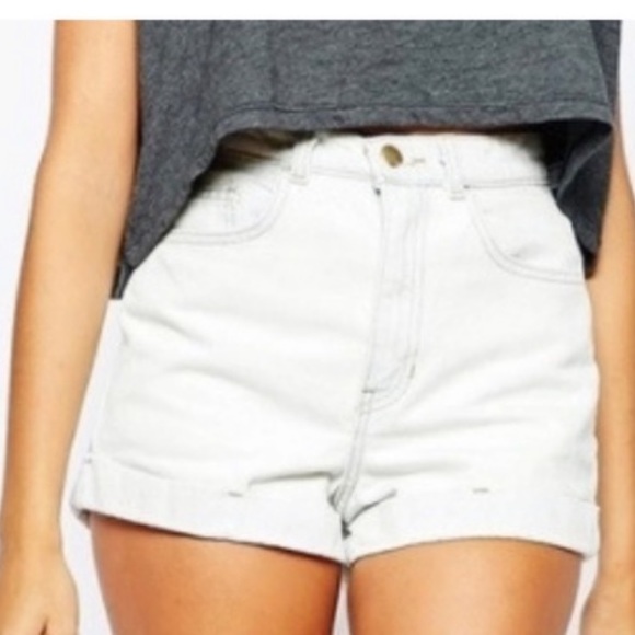 American Apparel High Waisted Denim Jean Shorts